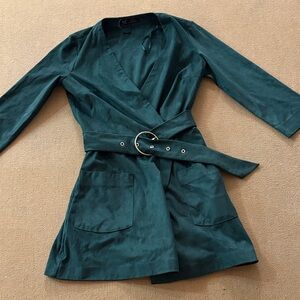 Zara TRF Deep Green Suede Romper